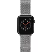 LAUT Apple Watch 42/44mm 米蘭妮絲不鏽鋼編織錶帶 -白銀