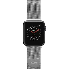 LAUT Apple Watch 42/44mm 米蘭妮絲不鏽鋼編織錶帶 ─白銀