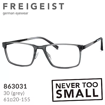 【FREIGEIST】自由主義者 德國寬版大尺寸複合膠框眼鏡 863031 (共三色)灰色 (30) 61□20