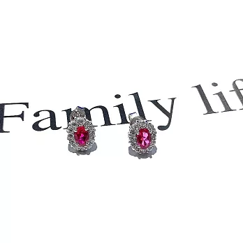【Eli Jewelry】貴氣璀璨紅寶鋯石鑽9K白金耳環 (附金飾保證卡 精美禮物包裝)