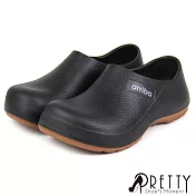 【Pretty】男女 廚師鞋 工作鞋 雨鞋 防水 平底 台灣製 JP29 黑色