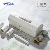 【日本TOYO】Y-350 日製山型提把式鋼製單層工具箱-雪白