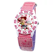 DF童趣館 - 玩具總動員輕量自黏帶休閒卡通童錶-共6色織帶錶-翠絲