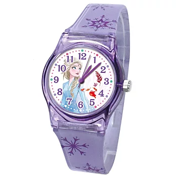 DF童趣館 - 冰雪奇緣2日本品牌機芯數位印花兒童手錶-共3色紫色