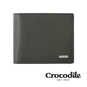 【Crocodile】Crocodile 鱷魚皮件 真皮短夾 Wind系列 9卡 1窗格 零錢包 拉鍊零錢袋 男夾 0103-5905 黑色