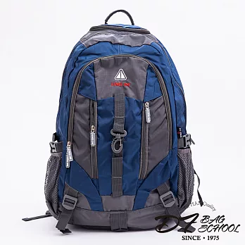 DF BAGSCHOOL - 簡單俐落多口袋休閒運動後背包-共3色藍色