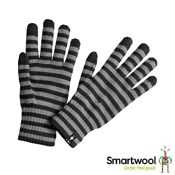 Smartwool 觸控保暖條紋印花手套 M黑色