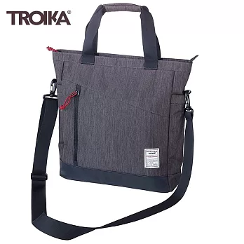 德國TROIKA商務出差防水兩用外出包BBG52/GY(12公升;單肩側揹包+手提包;可架行李箱上)商務包公事包