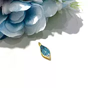 【Eli Jewelry】水晶鑽水藍漸層葉子造型黃金墜頭 墜子 吊墜 (附金飾保證卡 黃金 重0.30錢)