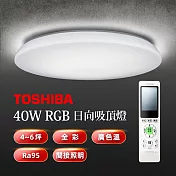 TOSHIBA 日向40W美肌LED吸頂燈 素面燈罩 LEDTWRGB12-06 全彩高演色 4-6坪適用