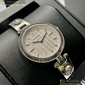 VERSUS VERSACE凡賽斯精品錶,編號：VV00005,34mm圓形銀精鋼錶殼白色錶盤精鋼銀色錶帶