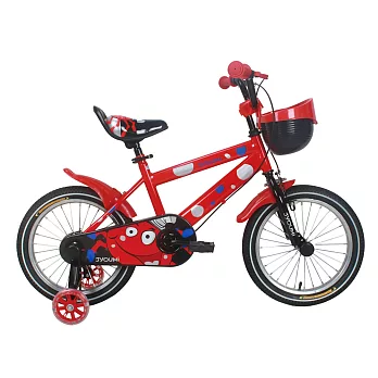 寶貝樂嚴選 16吋小精靈兒童腳踏車輔助輪三輪車-紅