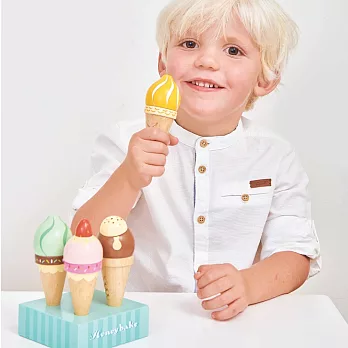 英國 Le Toy Van 角色扮演系列-甜筒冰淇淋木質玩具組