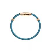&MORE愛迪莫 鈦鍺能量手環 MEGA-X5 特仕版 玫瑰金色 男款-藍綠L