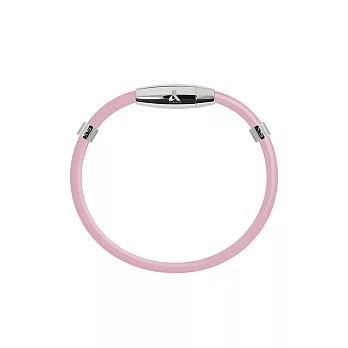 &MORE愛迪莫 鈦鍺能量手環 MEGA-X5 特仕版 白鋼原色 女款-粉紅L