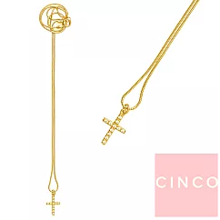 CINCO 葡萄牙精品 Sascha necklace white 鑲鑽十字架項鍊 925純銀鑲24K金色X白色