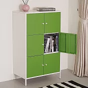 《Homelike》芬妮鋼製六門置物櫃-草地綠 收納櫃 書櫃 辦公櫃 櫥櫃 鋼櫃