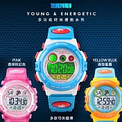 【SKMEI】LED幻彩夜光防水兒童電子錶(1451)透明粉紅色