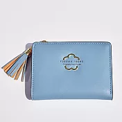【L.Elegant】韓版花形流蘇少淑女短夾拉鏈零錢包B1004(多色)藍色