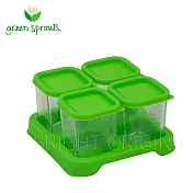 Green Sprouts副食品小分裝盒120ml 一組4入(玻璃)-綠色