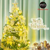 摩達客耶誕-6尺/6呎(180cm)特仕幸福型裝飾綠色聖誕樹 金色年華系配件+100燈LED燈暖白光*1(附控制器/本島免運費)