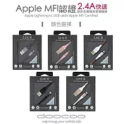 【doocoo】Apple Lightning MFi 鋁合金編織充電傳輸線-120CM玫瑰金