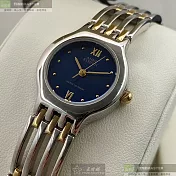 ANNE KLEIN安妮克萊恩精品錶,編號：AN00557,22mm圓形銀精鋼錶殼寶藍色錶盤精鋼金銀相間錶帶