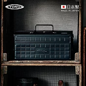 【日本TOYO】ST-350 日製提把式鋼製雙層兩段式工具箱-岩黑