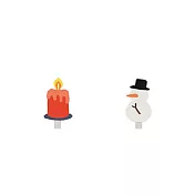 Snatch X 日日野餐 聖誕限定系列 - 5.蠟燭＋雪人 - 耳夾