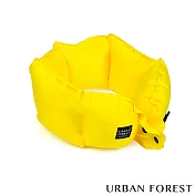 URBAN FOREST都市之森 樹-口袋充氣頸枕/午睡枕 檸檬黃