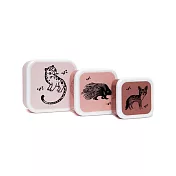 荷蘭Petit Monkey 零食盒3入組-玫瑰粉黑白動物