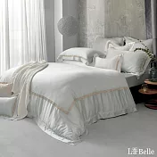 義大利La Belle《薩爾瓦-金》特大天絲蕾絲防蹣抗菌吸濕排汗兩用被床包組-綠色