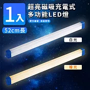 【家適帝】超亮磁吸多功能充電式LED燈-52cm款 1入 暖光