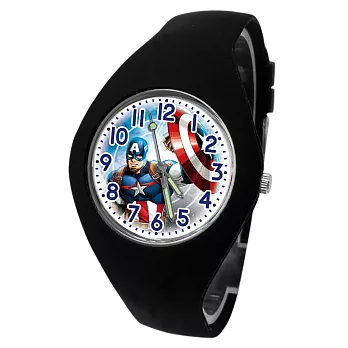 Disney迪士尼 Marvel漫威 繽紛馬卡龍色數字矽膠兒童手錶- 美國隊長