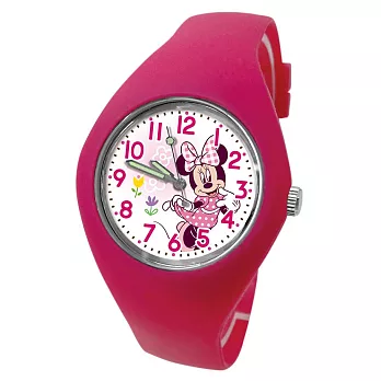 Disney迪士尼 Marvel漫威 繽紛馬卡龍色數字矽膠兒童手錶  - 米妮桃