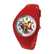 Disney迪士尼 Marvel漫威 繽紛馬卡龍色數字矽膠兒童手錶- 鋼鐵人紅