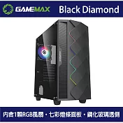 GAMEMAX Diamond /A361 鋼化玻璃全景透側機殼黑色