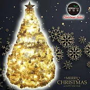 摩達客耶誕-台灣製4尺(120cm)豪華版氣質霧金系聖誕樹(金色系配件組)+100燈LED燈暖白光1串(附控制器)本島免運費