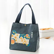 E.City_日式帆布便當包購物袋 方款藍