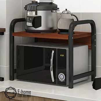 E-home 單層防掉廚房電器收納置物架-兩色可選棕色