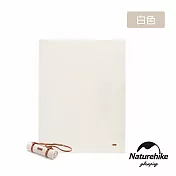 【Naturehike】簡約復古 素面帆布野餐墊 地墊 附皮革收納帶(白色)