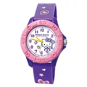 DF童趣館 - 迪士尼系列米奇防潑水雙色殼兒童手錶-共11色Kitty紫
