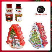 摩達客耶誕-聖誕老公雪人聖誕樹造型糖果罐四入組擺飾-交換禮物