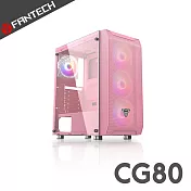 FANTECH 刺客貂蟬CG80 RGB電競電腦主機機箱(櫻花粉)