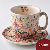 波蘭陶 春日花宴系列 咖啡杯盤組 250ml 波蘭手工製