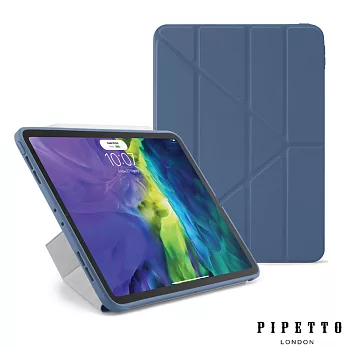 PIPETTO Origami iPad Air 10.9吋 (2020) TPU多角度多功能保護套-海軍藍