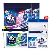 白蘭 4X酵素極淨洗衣球 除菌淨味 1盒+除菌除螨 特大補充包(54顆)x2包 (共126顆)  贈洗衣袋x1