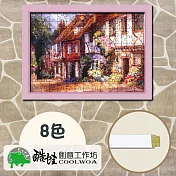 【酷蛙創意】客製復古木紋108片拼圖框(8色)-470粉紅