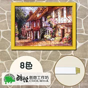 【酷蛙創意】客製復古木紋108片拼圖框(8色)-470黃色
