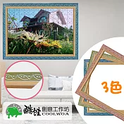 【酷蛙創意】客製花漾實木108片拼圖框(3色) -4031粉藍